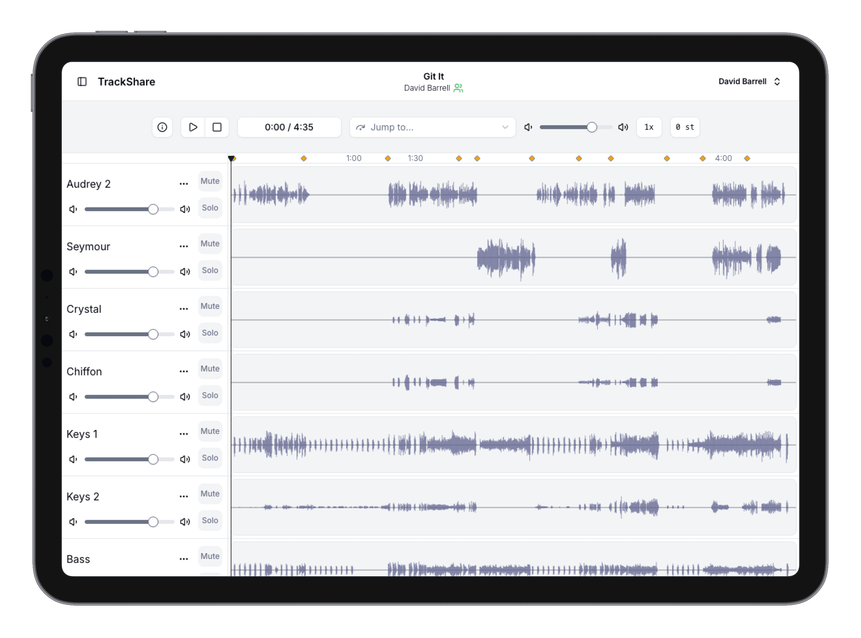 Screenshot of TrackShare player