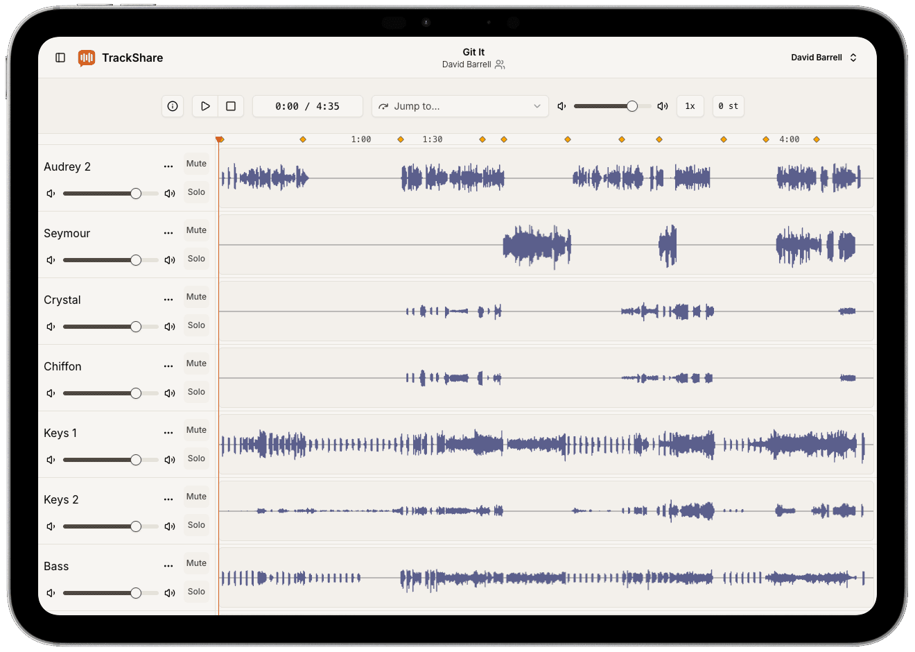 TrackShare on iPad